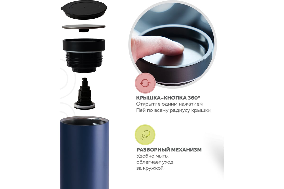  Santai Living To-Go 360 из стали, 450 мл, синяя SL-8618-10 .