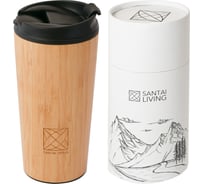 Термокружка с крышкой-клапаном Santai Living Bamboo 400 мл, в тубусе SL-8618-30