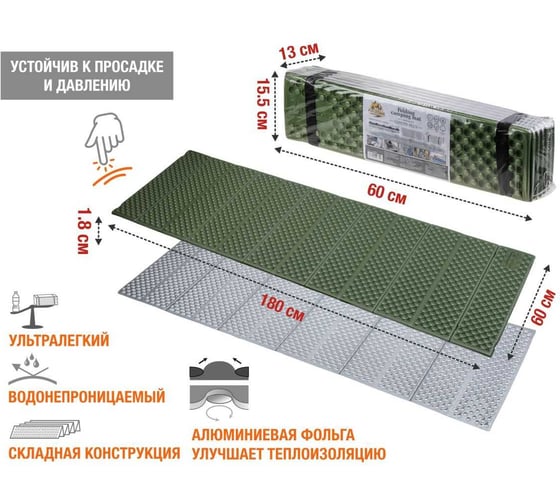 Коврик туристический складной с фольгой Arizone Coyote Plus 28-180602