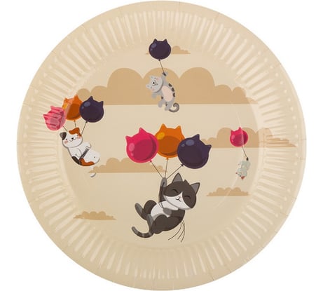 Набор бумажных тарелок Волшебная страна Cats 18 см, 6 шт 109340