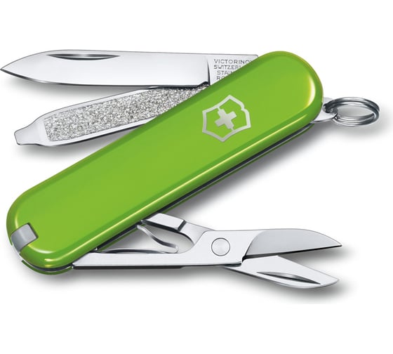 Нож-брелок Victorinox Classic SD Colors Smashed Avocado 58 мм, 7 функций, салатовый 0.6223.43G