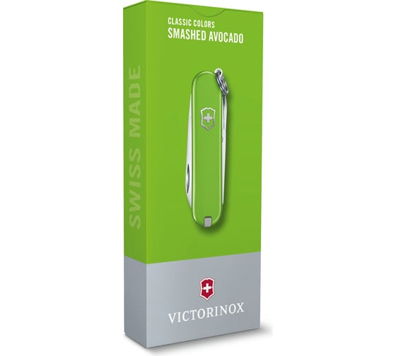 Нож-брелок Victorinox Classic SD Colors Smashed Avocado 58 мм, 7 функций, салатовый 0.6223.43G