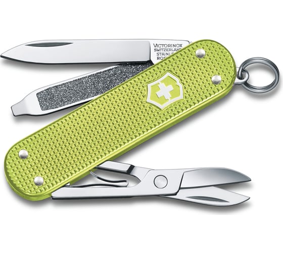 Нож-брелок Victorinox Classic SD Alox Colors Lime Twist 58 мм, 5 функций, светло-зелёный 0.6221.241G 1