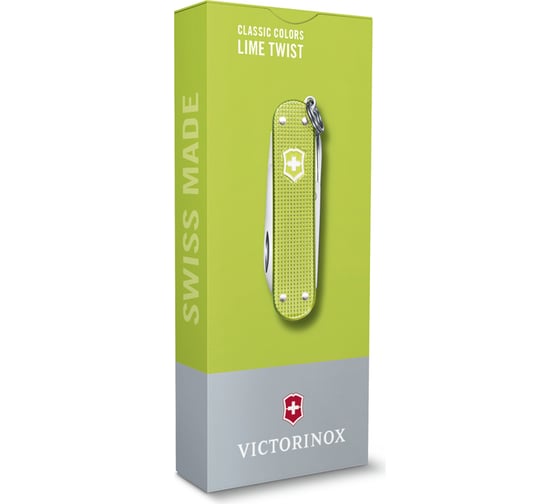 Нож-брелок Victorinox Classic SD Alox Colors Lime Twist 58 мм, 5 функций, светло-зелёный 0.6221.241G