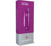 Нож-брелок Victorinox Classic SD Colors Tasty Grape 58 мм, 7 функций, фиолетовый 0.6223.52G