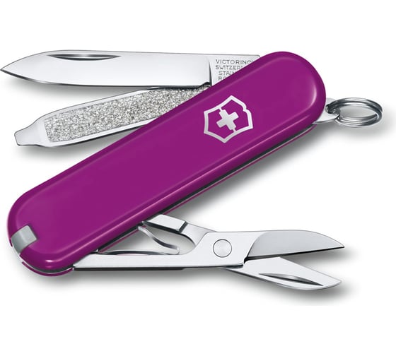 Нож-брелок Victorinox Classic SD Colors Tasty Grape 58 мм, 7 функций, фиолетовый 0.6223.52G 1