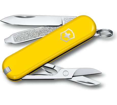 Нож-брелок Victorinox Classic SD Colors Sunny Side 58 мм, 7 функций, жёлтый 0.6223.8G