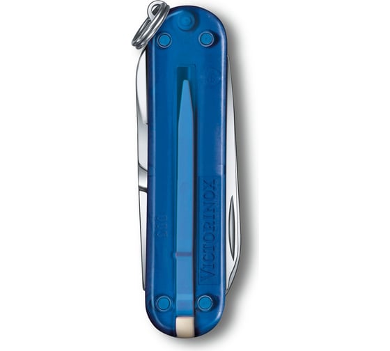Нож-брелок Victorinox Classic SD Colors Deep Ocean 58 мм, 7 функций, полупрозрачный синий 0.6223.T2G
