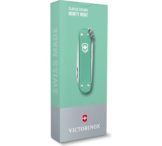 Нож-брелок Victorinox Classic SD Alox Colors Minty Mint 58 мм, 5 функций, мятный 0.6221.221G