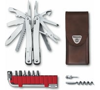 Мультитул Victorinox SwissTool Spirit X Plus 105 мм, 35 функций, в кожаном чехле 3.0235.L
