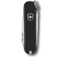 Нож-брелок Victorinox Classic SD Colors Dark Illusion 58 мм, 7 функций, чёрный 0.6223.3G