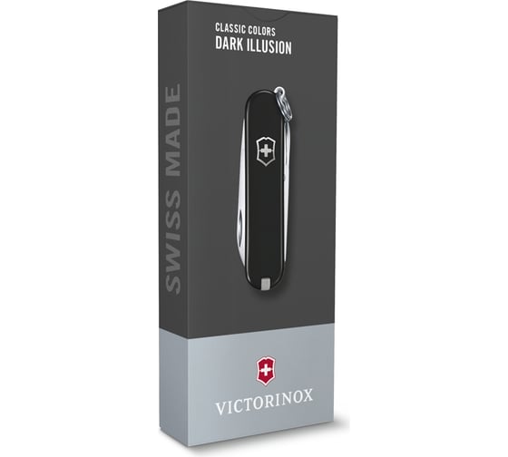 Нож-брелок Victorinox Classic SD Colors Dark Illusion 58 мм, 7 функций, чёрный 0.6223.3G