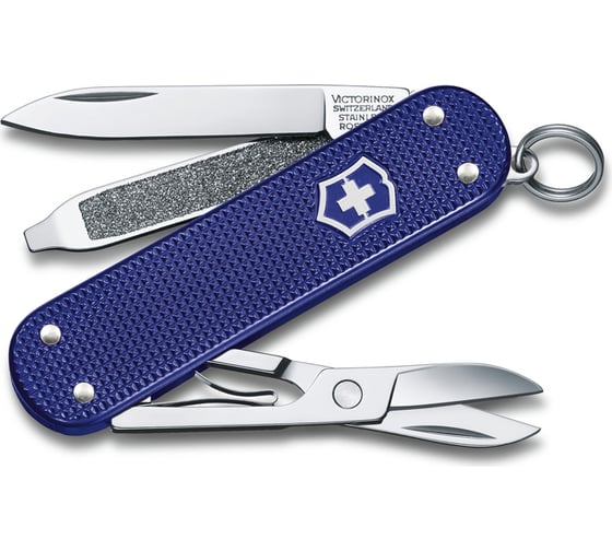 Нож-брелок Victorinox Classic SD Alox Colors Night Dive 58 мм, 5 функций, фиолетовый 0.6221.222G 1