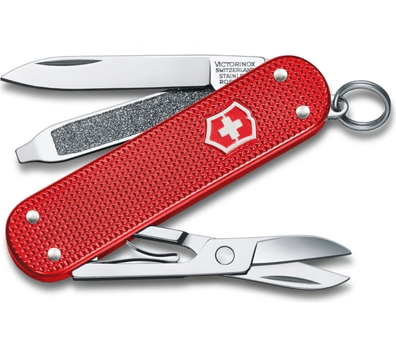 Нож-брелок Victorinox Classic SD Alox Colors Sweet Berry 58 мм, 5 функций, красный 0.6221.201G