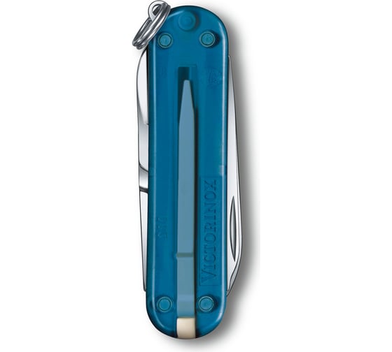 Нож-брелок Victorinox Classic SD Colors Sky High 58 мм, 7 функций, полупрозрачный синий 0.6223.T61G