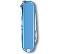 Нож-брелок Victorinox Classic SD Colors Summer Rain 58 мм, 7 функций, голубой 0.6223.28G