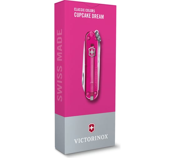 Нож-брелок Victorinox Classic SD Colors Cupcake Dream 58 мм, 7 функций, розовый 0.6223.T5G