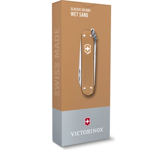 Нож-брелок Victorinox Classic SD Alox Colors Wet Sand 58 мм, 5 функций, песочный 0.6221.255G