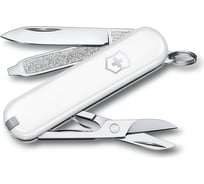 Нож-брелок Victorinox Classic SD Colors Falling Snow 58 мм, 7 функций, белый 0.6223.7G 18100375