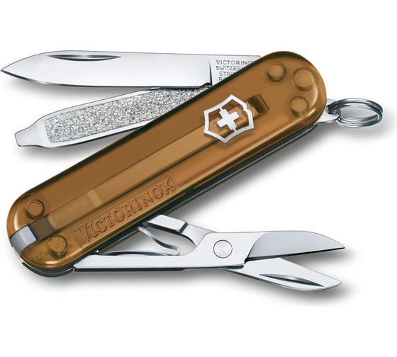 Нож-брелок Victorinox Classic SD Colors Chocolate Fudge 58 мм, 7 функций, карамельный 0.6223.T55G 1