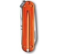 Нож-брелок Victorinox Classic SD Colors Fire Opal 58 мм, 7 функций, полупрозрачный оранжев 0.6223.T82G