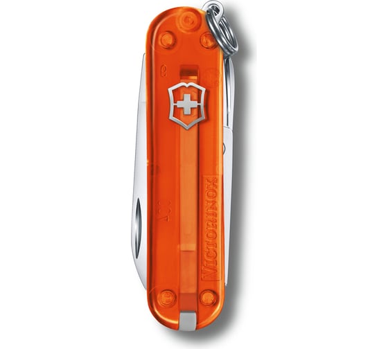 Нож-брелок Victorinox Classic SD Colors Fire Opal 58 мм, 7 функций, полупрозрачный оранжев 0.6223.T82G