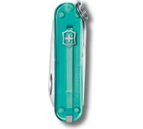 Нож-брелок Victorinox Classic SD Colors Tropical Surf 58 мм, 7 функций, полупрозрачный 0.6223.T24G
