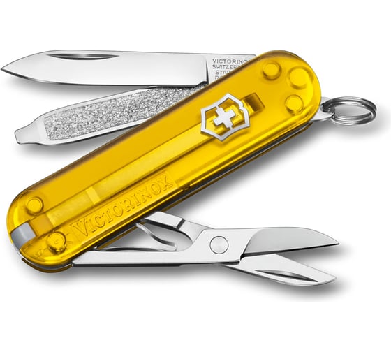 Нож-брелок Victorinox Classic SD Colors Tuscan Sun 58 мм, 7 функций, полупрозрачный жёлтый 0.6223.T81G 1