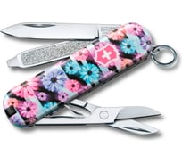 Нож-брелок Victorinox Classic Dynamic Floral 58 мм, 7 функций 0.6223.L2107