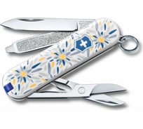 Нож-брелок Victorinox Classic Alpine Edelweiss 58 мм, 7 функций 0.6223.L2109