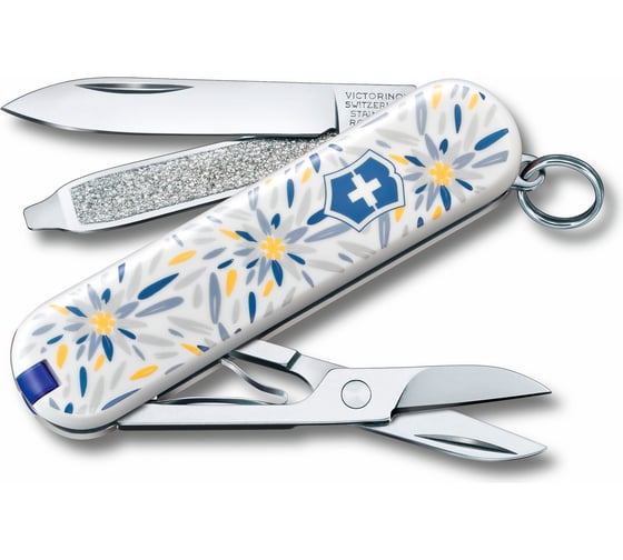 Нож-брелок Victorinox Classic Alpine Edelweiss 58 мм, 7 функций 0.6223.L2109 1