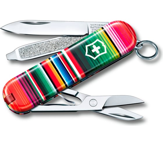 Нож-брелок Victorinox Classic Mexican Zarape 58 мм, 7 функций 0.6223.L2101