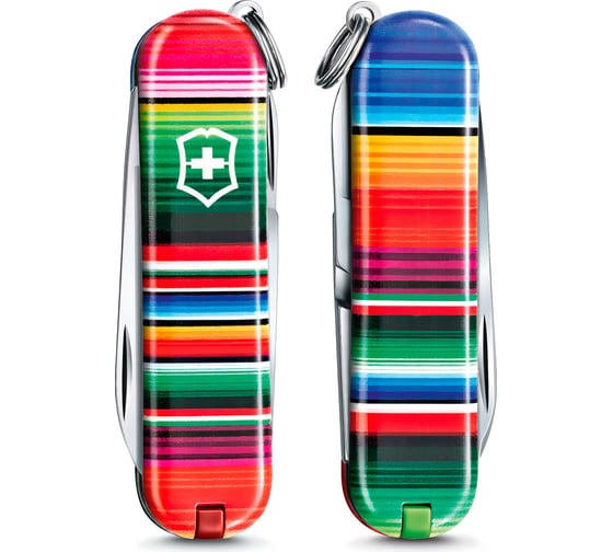 Нож-брелок Victorinox Classic Mexican Zarape 58 мм, 7 функций 0.6223.L2101