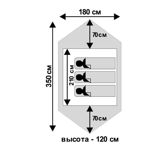 Палатка Ecos Охотник 3 350х180х120 см 999201