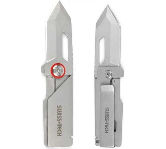 Нож складной Swiss+Tech 2,5" (Сталь-4Cr13; Ручка-Stainless Steel) Money Clip ST014010