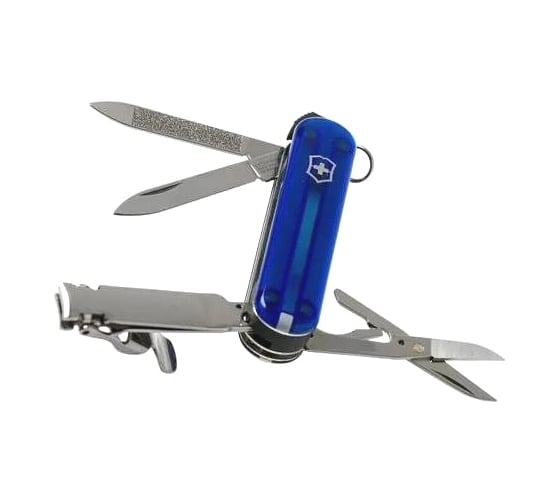 Нож Victorinox Classic Nail Clip 580, 65 мм, 8 функций, полупрозрачный синий 0.6463.T2