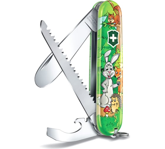 Нож Victorinox My First Rabbit Edition, 84 мм, 9 функций, зеленый 0.2373.E2