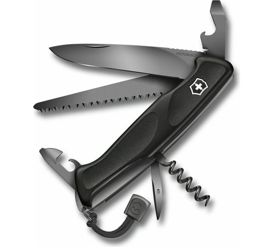 Нож Victorinox RangerGrip 55, 130 мм, 12 функций, черный 0.9563.C31P