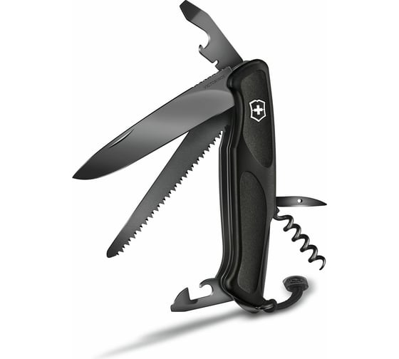 Нож Victorinox RangerGrip 55, 130 мм, 12 функций, черный 0.9563.C31P