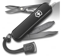 Нож-брелок Victorinox Classic Signature Lite, 58 мм, 7 функций, черный 0.6226.31P