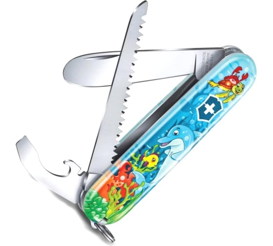 Нож Victorinox My First Dolphin Edition, 84 мм, 9 функций, голубой 0.2373.E1 1