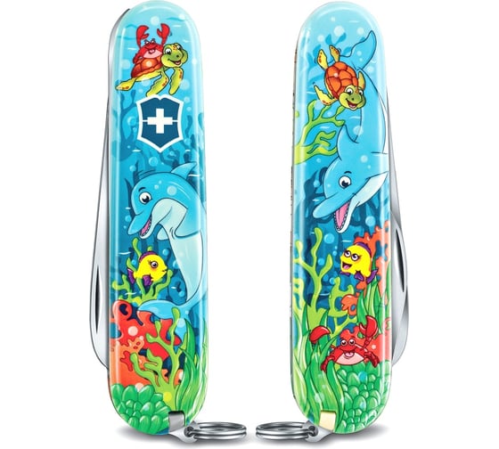 Нож Victorinox My First Dolphin Edition, 84 мм, 9 функций, голубой 0.2373.E1