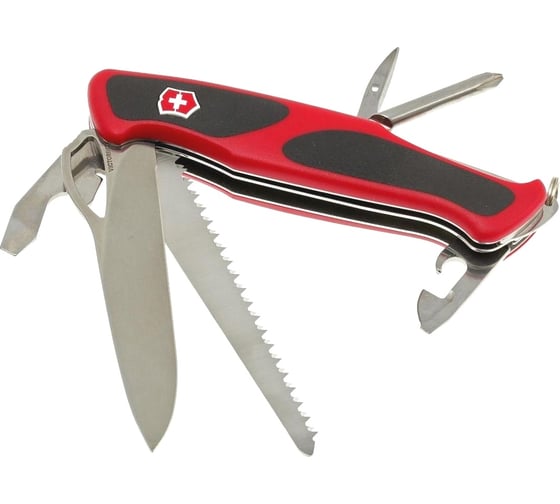 Нож Victorinox RangerGrip 78, 130 мм, 12 функций, красный с черным 0.9663.MC