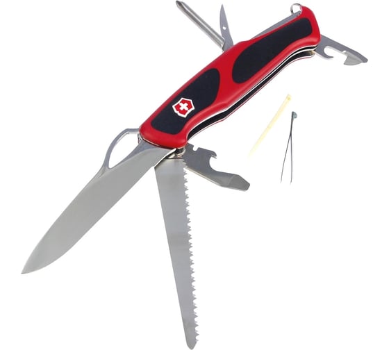 Нож Victorinox RangerGrip 78, 130 мм, 12 функций, красный с черным 0.9663.MC