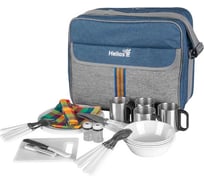 Набор для пикника Helios LUXE на 4 персоны, синий/серый 00000281620