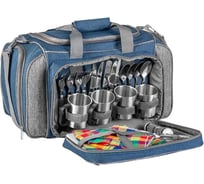 Набор для пикника Helios на 4 персоны, синий/серый 00000281621