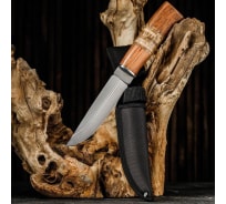 Охотничий нож Мастер К лезвие 14 см, в чехле, деревянная рукоять с пробковой вставкой 1297733
