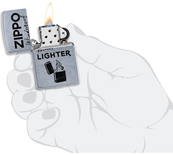 Зажигалка ZIPPO Windproof с покрытием Street Chrome, латунь/сталь, серебристая, 38x13x57 мм 49592