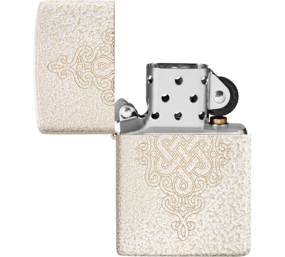 Зажигалка ZIPPO Lucky Knot Design с покрытием Mercury Glass, латунь/сталь, бежевая, 38x13x57 мм 49599