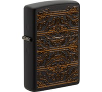 Зажигалка ZIPPO Circuit Pattern с покрытием Black Matte, латунь/сталь, чёрная матовая, 38x13x57 мм 49572
